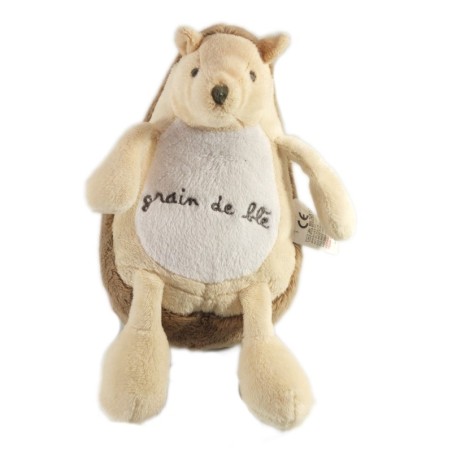 Doudou peluche hérisson marron beige Grain de Blé Zannier 22 cm (17558)