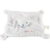 Doudou plat Lapin blanc Grain de Blé rouge (17553)