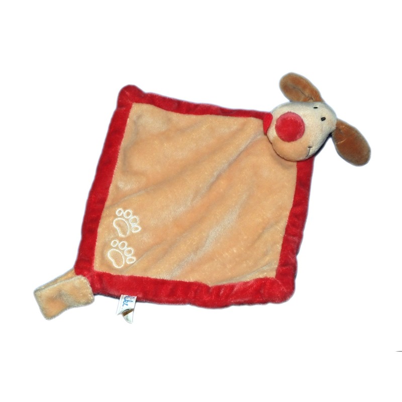 Doudou plat chien rouge beige Kikou (20988)