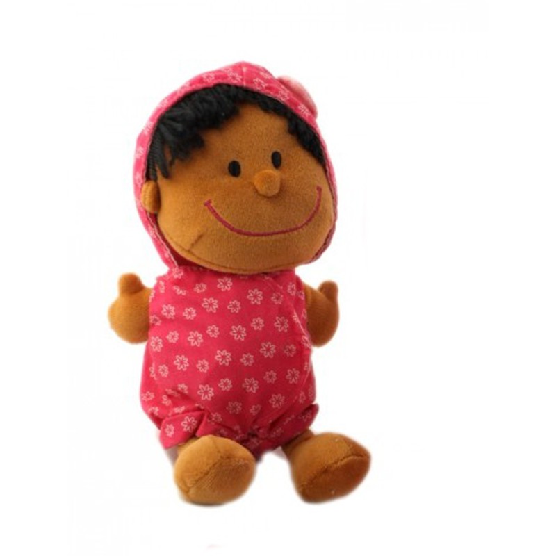 Poupee doudou metisse Zoe Lilliputiens grelot 24 cm (20990)