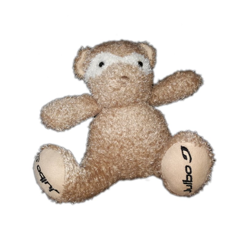 Peluche doudou ours beige blanc lunettes assis 16 cm Julbo (19266)