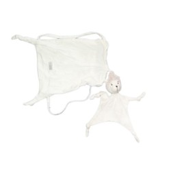 Doudou plat renard blanc Mon doudou Sergent Major sac tissu (19485)