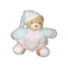 Doudou OURS Kaloo - Lilirose Coeur Fleurs - Bleu rose H 18 cm (13563)