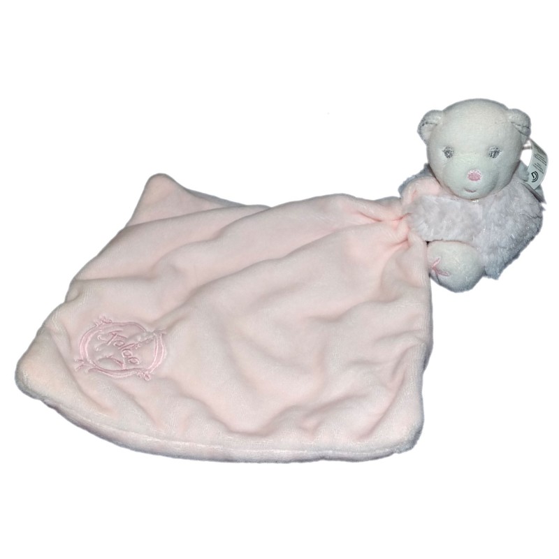 KALOO Doudou Ours perle rose Calin Mouchoir (13826)