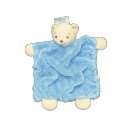 KaLOO - Doudou ours plat Plume bleu microfibres (7334)