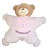 Doudou semi plat coussin OURS rose - NOUNOURS - 28 cm (26404)