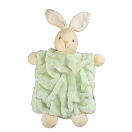KALOO - Doudou Lapin plat Plume Vert microfibres (7511)