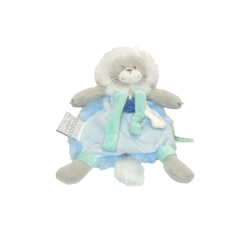 Doudou et Compagnie Lion bleu blanc Attache sucette DC3370 (27994)