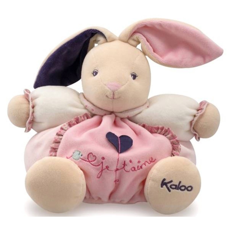 Kaloo - Peluche doudou lapin patapouf je t aime petite rose 25 cm (21292)