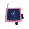 Les Deglingos Hippipos hippopotame doudou plat bleu rouge (19710)