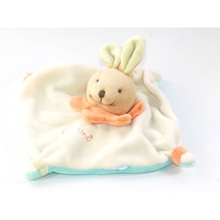 Mini DOUDOU ET COMPAGNIE Acidule Lapin blanc bleu vert orange 15 cm (21512)