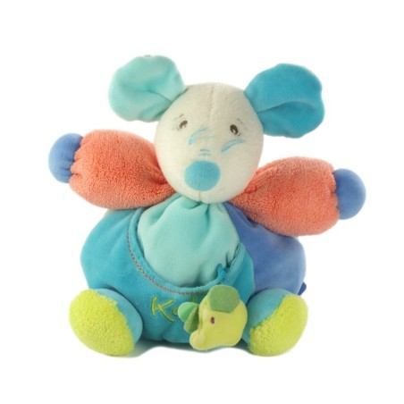 Doudou souris bleue Kaloo 20 cm Grelot (21518)