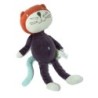 Doudou Chat violet mauve rouge blanc Marèse 30 cm (23129)