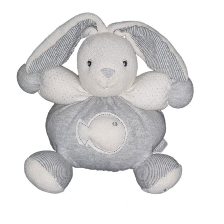 Doudou Lapin Kaloo gris blanc poisson 16 cm (22083)