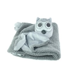 Doudou couverture Hibou Chouette Gris Natalys 70 cm (23124)