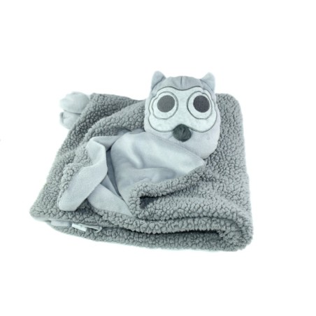 Doudou couverture Hibou Chouette Gris Natalys 70 cm (23124)