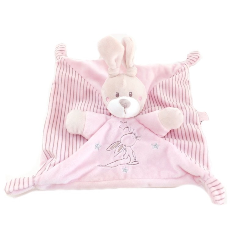 SIMBA Nicotoy Doudou plat Lapin rose étoiles Simba Toys 5690075 (16851)