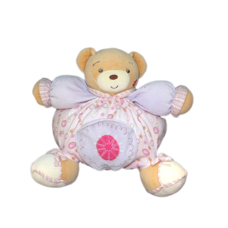 kaloo-peluche-doudou-ours-boule-rose-poche-lilirose-22-cm (16813)