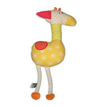 Doudou tissu Girafe rose PAPILI - Coton Equitable Bio - 40 cm (23941)