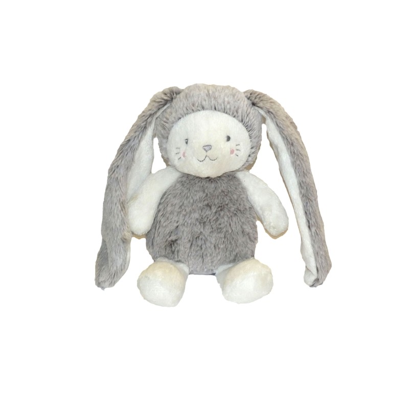Peluche doudou lapin gris blanc longues oreilles Tao Tape à l'œil 26 cm (27979)