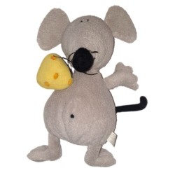Peluche doudou Souris grise Fromage 32 cm Vertbaudet (23458)