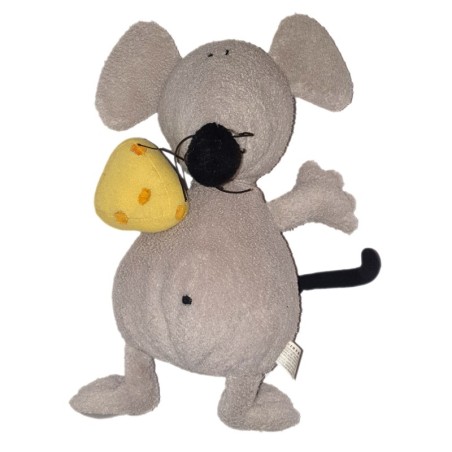 Peluche doudou Souris grise Fromage 32 cm Vertbaudet (23458)