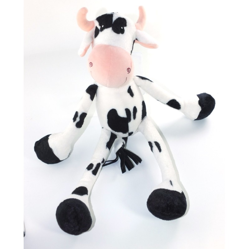 Peluche Vache 45 Cm – Doux Doudou Animal De Ferme – Réconfortant Et Décoratif – Pour Maison, Bureau, Chambre D’Enfant, Voiture