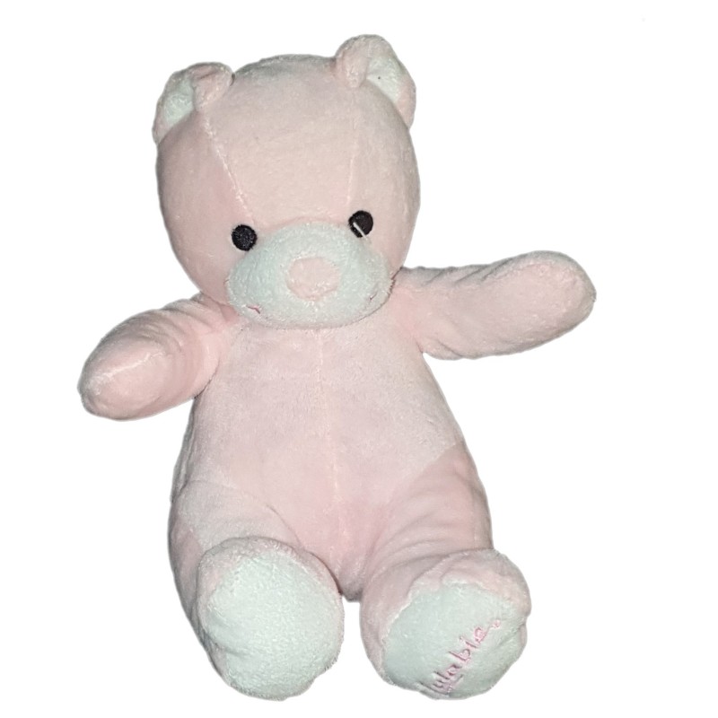 Doudou peluche Ours rose Lullaby assis 22 cm (23583)