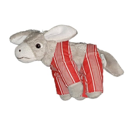 Doudou L Ane en Culotte gris rouge 18 cm (23579)