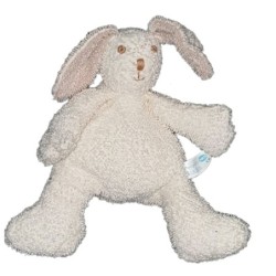 Doudou Lapin blanc beige 22 cm Vaco  (23577)
