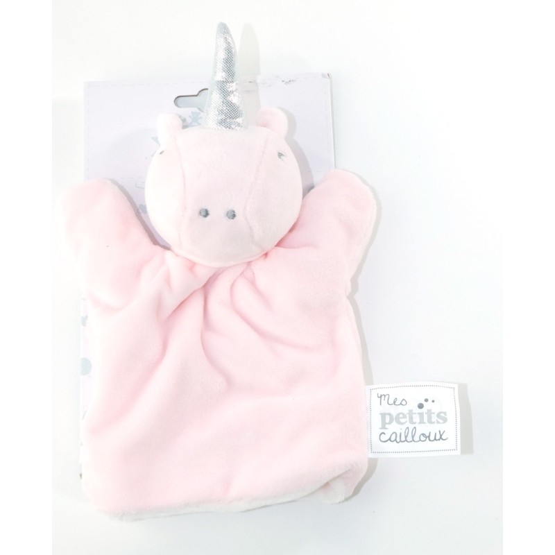 Doudou Marionnette Licorne Rose Mes Petits Cailloux Collection Naissance (23547)