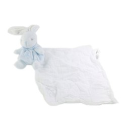 Doudou mouchoir tissu blanc Lapin bleu Kaloo Creations Tendres et douces 2016 (20899)