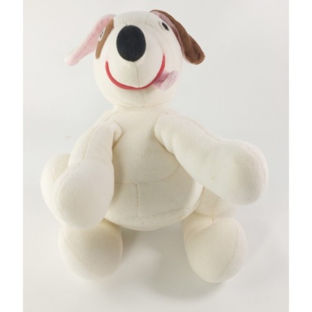 Peluche doudou chien blanc marron poche Latitude 26 cm (21135)