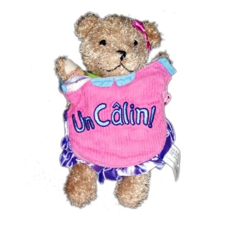 Peluche doudou educatif vêtements Ours Un calin Oursonne Isa 2009 Zuza Books 22 cm (21007)