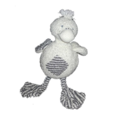 Peluche doudou Canard blanc gris Happy Horse 25 cm (21090)