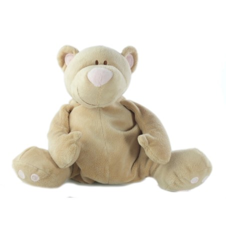 Peluche doudou Ours beige rose Jollybaby 30 cm (20976)