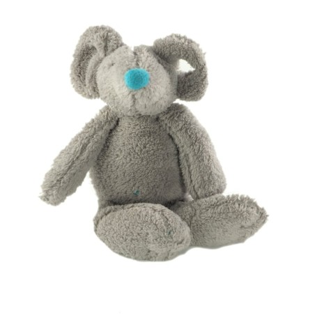 Peluche doudou souris grise bleue turquoise 26 cm Happy Horse (21523)