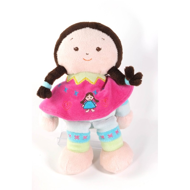 Doudou poupee Indienne Catimini 22 cm Cape rose (20668)
