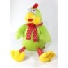 Doudou poule coq vert rouge pois Fizzy 38 cm (20523)