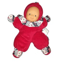 Doudou Poupon poupee rouge Zapf Creations 28 cm grelot (21642)