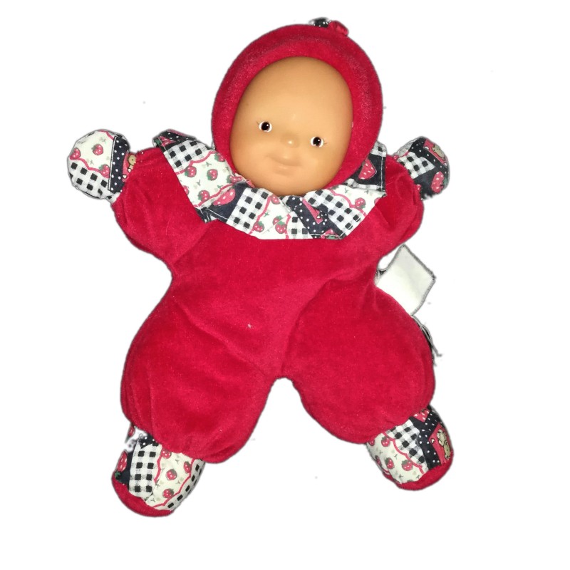 Doudou Poupon poupee rouge Zapf Creations 28 cm grelot (21642)