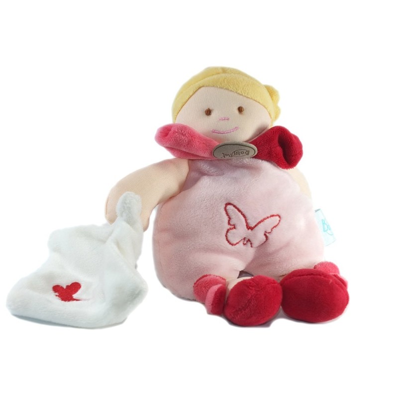 Doudou Mes Petites poupées fille rose Papillon Mouchoir Baby Nat 22 cm BN932 (17710)