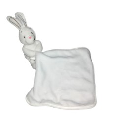 Doudou lapin blanc Mouchoir Auchan Baby (22374)