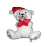 Peluche doudou Ours blanc SGMJ Sergent Major Bonnet Echarpe Noel Grelot 20 cm (21649)