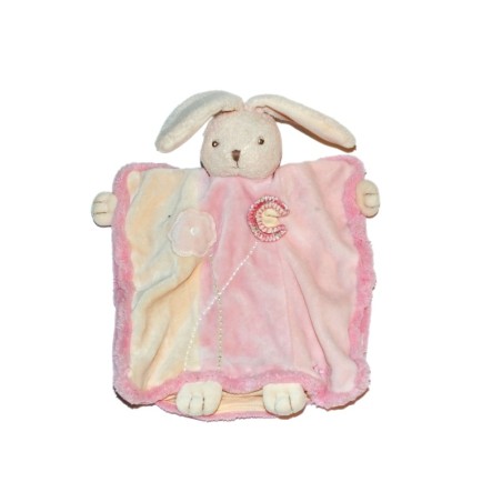 Doudou Marionnette Lapin Kaloo Lilirose Fleur rose saumon (26848)
