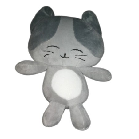 Peluche Doudou chat manga gris blanc japonnais 25 cm (21927)