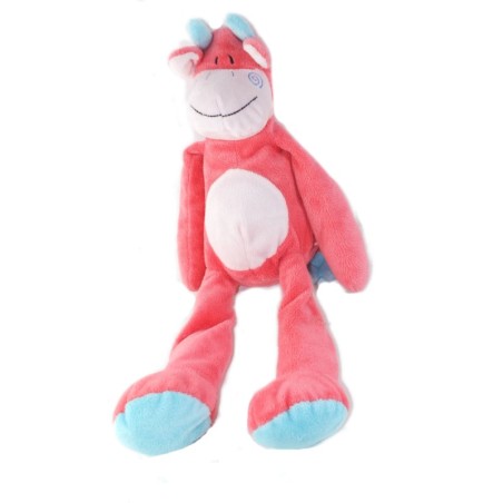 Peluche doudou Vache rose 40 cm ADDEX (25986)