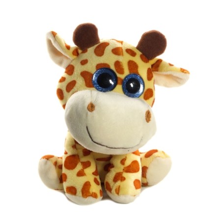 Doudou peluche Girafe marron Yeux bleus Dodo D Amour 18 cm (26097)