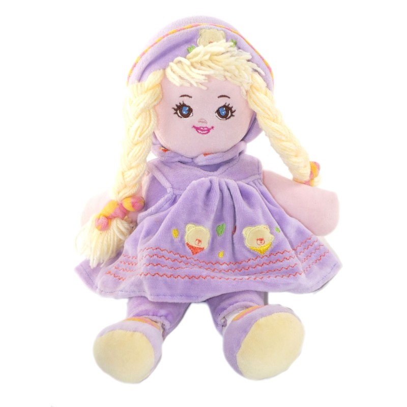Peluche doudou Poupee mauve MGM 34 cm (26079)
