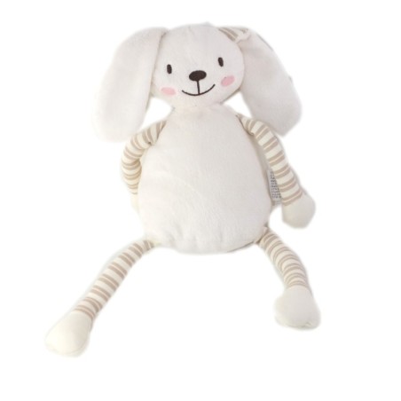 Peluche doudou Lapin blanc rayures Tout Compte Fait TCF 28 cm (26071)